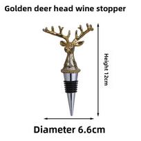 Deer Head Bottle Stopper Gold Seals Red Wine Sealer With Seal For Home Bar Decor Deer Gold gray