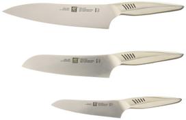 Zwilling Fin 2 3 vnt. rinkinys Pagaminta Santoku peilis Gyuto Dovana Visiškai nerūdijančio plieno Galima plauti indaplovėje Pagaminta Seki Gifu prefektūroje Japoniškas Twin Fin  Twin