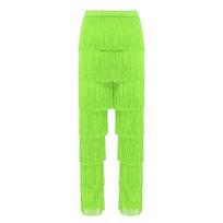 Moterų Lotynų šokio kelnės su kutais Elastingas juosmuo Kontrastingos spalvos Kutais puoštos kelnės Cha Cha Tango Rumba M green