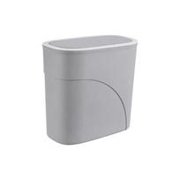 Slim Narrow Gap 11L Bathroom Trash Can Odor-Free Living Room Dustbin  Home Use pilka