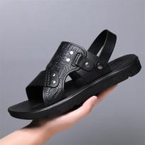Classics Man Slippers Soft Slides Lightweight Clogs Shoes Flats Summer Men's Sandals Casual Beach Shoes Non-Slip Durable Sole 45 juoda
