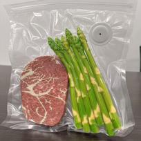 Boilable Vacuum Seal Bag with Valve - Freshness & Air Extraction Textured Bag 21x22 cm green