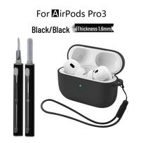 Compatible AirPods Pro 3 Case with 3-in-1 Cleaning Pen Set white