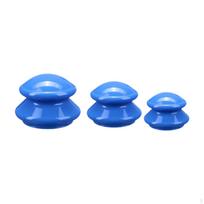 3 Pieces Chinese Massage Cups Professional Vacuum Cupping Anti Cellulite Cup for Body blue