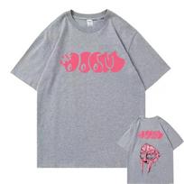 Dainininkė Mf Doom Madlib Madvillain dvipusiai grafitiniai marškinėliai su viršutiniais drabužiais, vyriški laisvi hiphopo marškinėliai, vyriški moteriški vilnos ir medvilnės marškinėliai. M gray