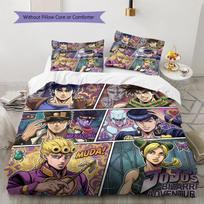 JoJos Bizarre Adventure Soft Duvet Cover Kid's Bedding Set,Extra Large Size Birthday Gifts Various Sizes Available -HE195 150*200cm/59x79in Single/Twin 3pcs gray