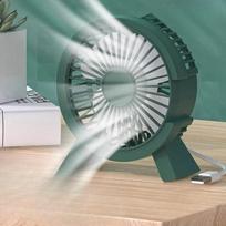 Stalinis mini ventiliatorius Tylus studentų biuro elektrinis ventiliatorius Mažas buitinis didelio srauto mini stalo ventiliatorius USB žalia