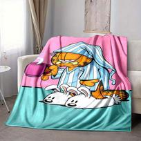 1 vnt. Garfield flanelinis pledas, minkštas, draugiškas odai, su skaitmenine spauda, įvairių dydžių, šeimai, draugams, gimtadieniui 80x120cm gray
