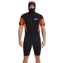 5 mm neopreno hidrokostiumas vyrams ir moterims, pilnas kūnas, trumpomis rankovėmis, su gobtuvu, nardymo kostiumas, nardymas su vamzdeliu, banglenčių sportas, vandens sportas Large black