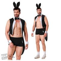 New male Galle pirate knight beast taming western cowboy rabbit suit black footman suit XL beige