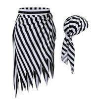 Captain Pirate Costume Pirate Bandana Headscarf Pirate Skirt Pirate Costume Accessories Set Halloween Cosplay Costumes gray
