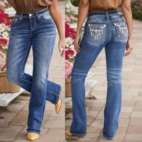 Women Baggy Mid Waist Jeans Wide Leg Loose Denim Pants Straight Leg Cropped Barrel Jeans L