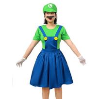 Helovino kostiumas super Marie Opeki princesės suknelė cosplay žaidimo uniforma poros apranga XL blue