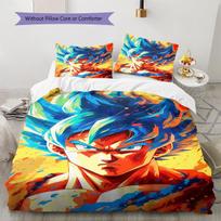 Son Goku Rašto Patalynė, Antklodės Komplektas Antklodės Užvalkalas Pagalvės Užvalkalas Namų Gimtadienio Dovana (1 * antklodės užvalkalas + 2 * pagalvės užvalkalai, be šerdies) 250x220cm