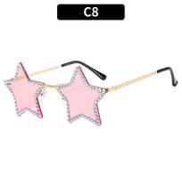 Fashion New Frameless Diamond Sunglasses Funny Prom Team Pentagram Sunglasses Sunglasses