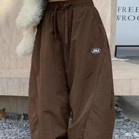 Vintage Y2k Baggy Warm Pants Woman Oversized Korean Fashion Harajuku Streetwear Casual Trousers Autumn Winter Pockets XL black