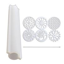 Multi-function Soap Making Tools Set 6 Design Exquisite Flowers Template Pull through Swirl Designs Tools Soap Tools 1 white