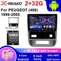 2DIN Android automobilio radijas Peugeot 406 1999-2005 m. Multimedijos grotuvas Stereo Navigacija GPS Carplay Automobilio garso sistema WIFI Pagrindinis įrenginys 4 core 2GB+32GB CP gray