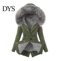 Moteriškas žieminis parkas su kailiniu apykakle, pūkinė striukė su gobtuvu ir kišenėmis, užsegamas užtrauktuku, vėjui ir šalčiui atsparus, šilumą sulaikantis, kasdieniam dėvėjimui šaltu oru M gray