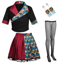 Demon Slayer Kimetsu no Yaiba Cosplay Kostiumas, Kimono Stiliaus JK Uniforma Anime Gerbėjams & Helovino Šventėms XXXL raudona