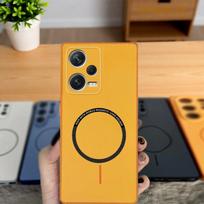 Dėl Xiaomi Poco X5 5G dėklo Xiaomi Poco X5 5G telefono dėklo Xiaomi Poco X5 5G dangtelio Spalvos magnetinis kietas silikoninis galinis dangtelis Poco X5 orange