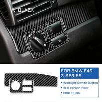 Anglies pluošto prietaisų skydelio konsolės jungiklių apdaila BMW E46 1998-2006 m. - 3 spalvos Black 2 juoda