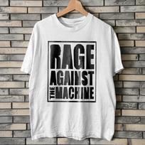Rage Against The Machine Logo Black, Unisex White Cotton T-Shirt XXXXL white