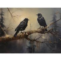 Teroro Tamsūs Juodvarniai Aliejiniai Plakatai Klasikiniai Varnos Helovino Spaudiniai Gotikinė Drobės Tapyba Sienos Menas Paveikslai Namų Svetainės Dekoravimas 70x120cm Unframed