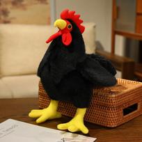 20/35/50cm Simulation Cock Chick Doll Plush Toy Stuffed Black White Farmland Animal Soft Plushie Birthday Gift 50cm black