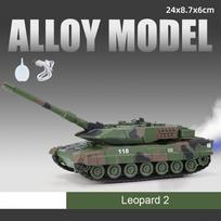 Scale 1:32 Leopard 2 Main Battle Tank Model Toy Car Adjustable Cannon Barrel Tracked Armored Vehicles Home Decoration Gift gray