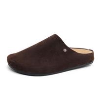 Fashion Men Genuine Suede Clogs Fashion Cow Leather Slippers New Color Soft Cork Footbed Mules Potato Shoes with Arch Support Outdoor 38 šviesiai ruda spalva