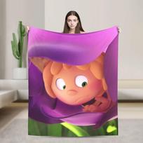 Maya Bitė Su Gėlėmis Animacinis Pledas Sofai Minkštas Pūkuotas Pliušinis Pledas 50x60 Colių Įvairių Dydžių Patalynės Užtiesalai 100x150cm