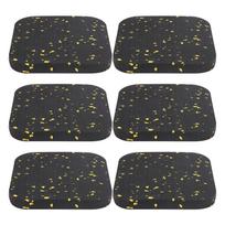 6PCS Rubber Treadmill Mat Sound Insulation Cushion Exercise Equipment Mat Fitness Damping Black Yellow black