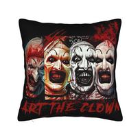 Art The Clown Bloody Terrifier Pillowcase Printing Cushion Cover Decoration Throw Pillow Case Cover Seat Zipper 45*45Cm Peach skin 30*30(CM)-1Pcs gray