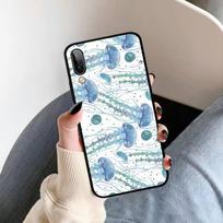 Cute Cartoon Jellyfishes  Phone Case for Vivo Y91C Y11 17 19 17 67 81 Oppo A9 2020 Realme c3 OPPOReno2 gray