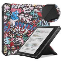Skirtas Kobo Libra spalvotam dėklui 2024 7 colių sulankstomas stovas Minkštas TPU nugara Smart Shell, skirtas Kobo Libra spalvotam dangčiui automatiniam užmigimui/pabudimui Libra Colour 7inch