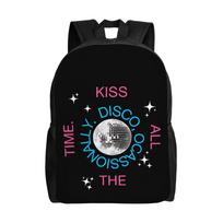 Kiss All the Time Backpack Women Men Harrys Styles 2026 Print Backpacks Polyester Aesthetic School Bags Travel Designer Rucksack as picture black