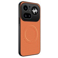Compatible with Nothing Phone 4A Pro carbon fiber pattern magnetic phone case and Nothing Phone 3A protective case Nothing Phone3APro oranžinė