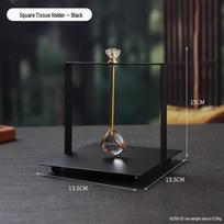 Arc-shaped Wrought Iron Tissue Holder Stand for Restaurants and Hotels black