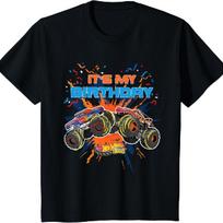 Kids Hot Wheels Monster Trucks - It's My Birthday T-Shirt XXXXXL black