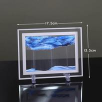 Grace 3D Mažos dovanos Namų dekoras Jūros smėlis Kraštovaizdžio Papuošalai Greito smėlio menas Smėlio laikrodis Smėlio tapyba 17.5cm-rectangle mėlyna