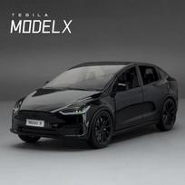 1:24 Tesla Model X Tesla Model 3 Lydinio Lieto Žaislinio Automobilio Modelis Garsas ir Šviesa Vaikams Žaislas Kolekcionuojami Daiktai Gimtadienio dovana juoda