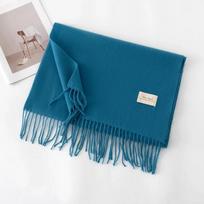 Rudens skara moterims Ilgi šilti kašmyro kaklaskarės Žieminiai Hijab Solid Moteriškas skara Moteriški Pashmina Bandana galvos Šalikai blue
