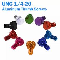 UNC 1/4-20*3/8 1/4-20*1/2 1/4-20*5/8 Aluminium Alloy Hand Grip Knob Bolts Anodised Color Knurled Thumb Screw For PC Case Camera 1I4-20 x 3I8(10mm)&1pcs violetinė