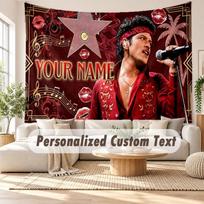 Custom Name Wall Hanging Tapestry,Bruno Mars Decorative Backdrop Tapestry For Dorm Home 130cmx150cm