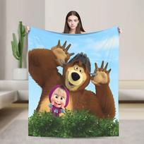 M-Masha ir B-Lokiai Antklodė Kokybiška Šilta Mesti Antklodę Žiemos Vaikams Suaugusiems Namų Dekoras Spausdinta Patalynė 75x90cm