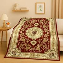 3D prabangus persiškas turkiškas bohemiškas flanelės pledas, itin minkštas šiltas pliušinis užklotas namams, miegamojo lovai, sofai, biurui, vaikų dovanai 75x90cm brown