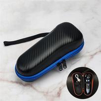 Portable EVA Electric Shaver Storage Box Travel Shaver Carrying Case Protective Storage Bag Shockproof Razor Organizer for Men mėlyna