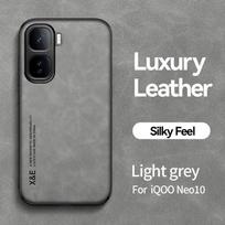 For VIVO iQOO Neo 10 Built-in Magnetic Wear-Resistant Anti-Drop Lens All-Inclusive Lamb Leather Phone Case For iQOO Neo 10 gray