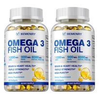 High-purity Omega-3 fish oil capsules, dietary supplement, all-natural, suitable for both men and women. 120*2 gray
